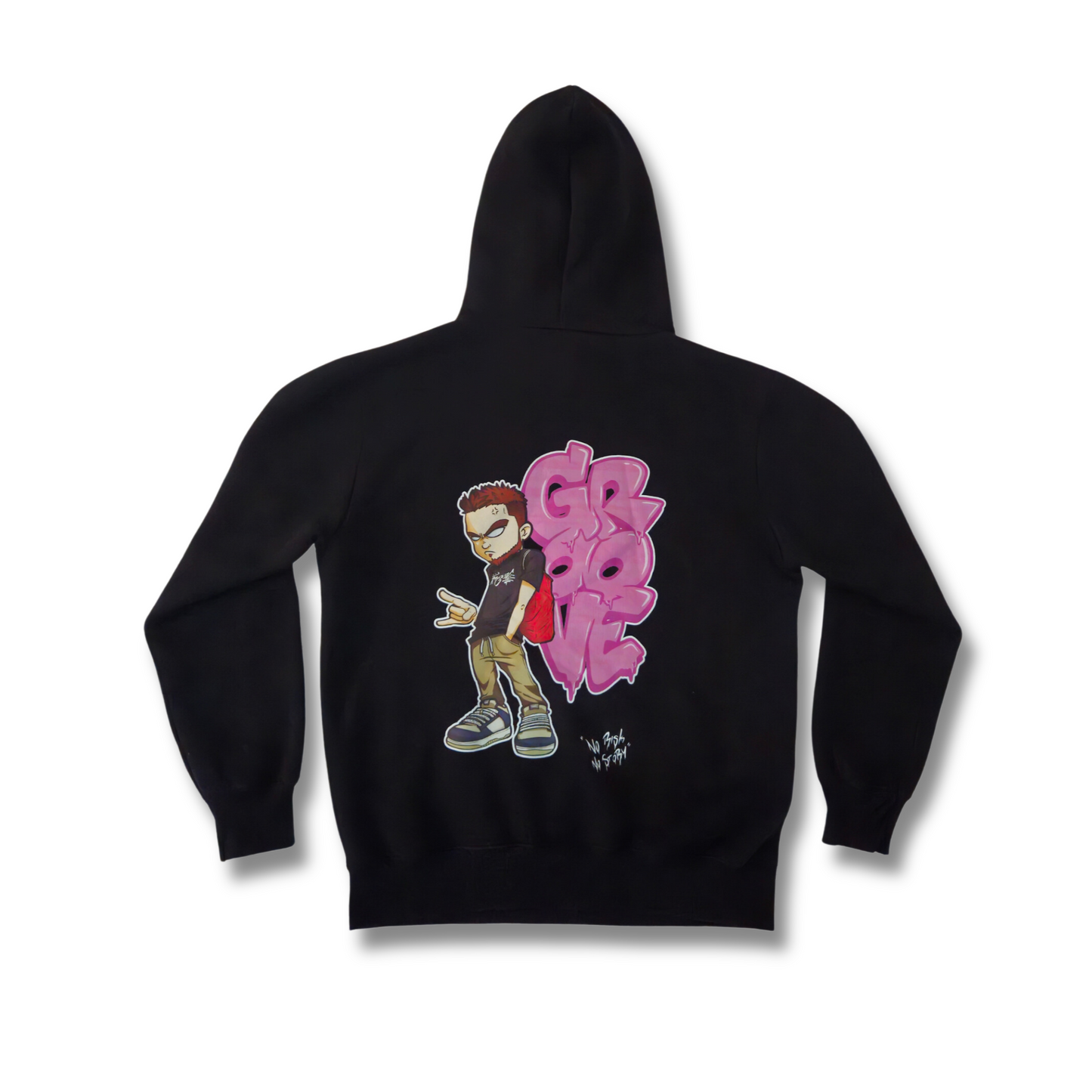 Premium Black Hoodie Back